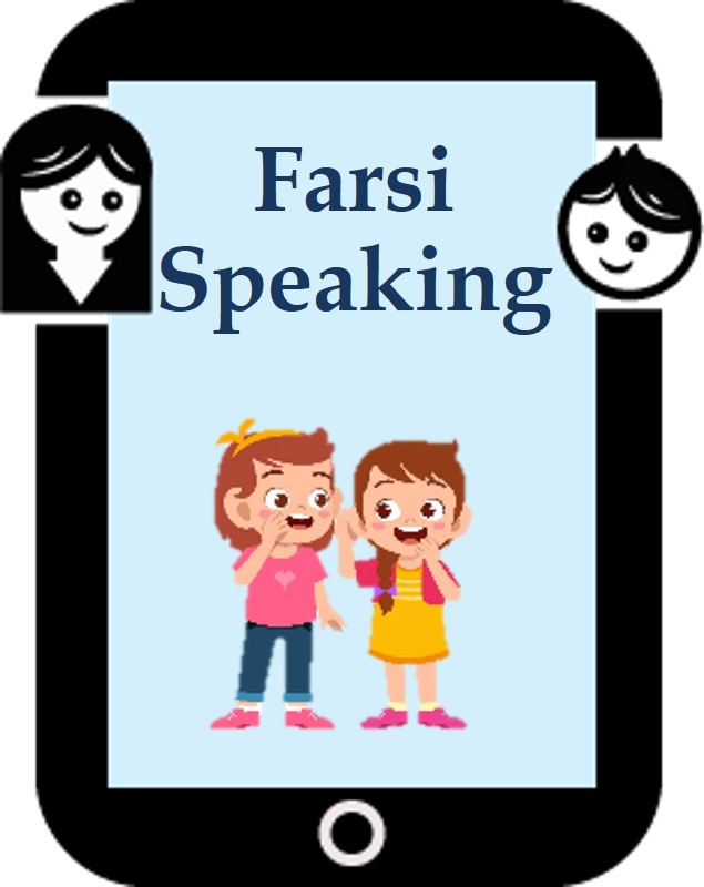 Child attending an online Persian speaking course for kids