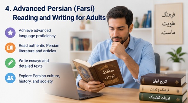 advanced Farsi reading and writing for adults
