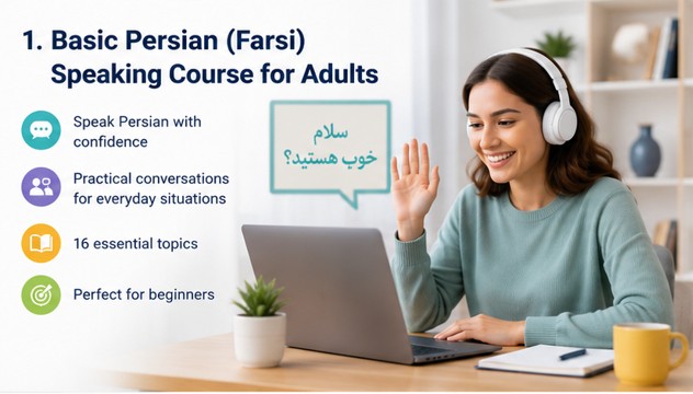 Adult learner attending a private online Persian lesson